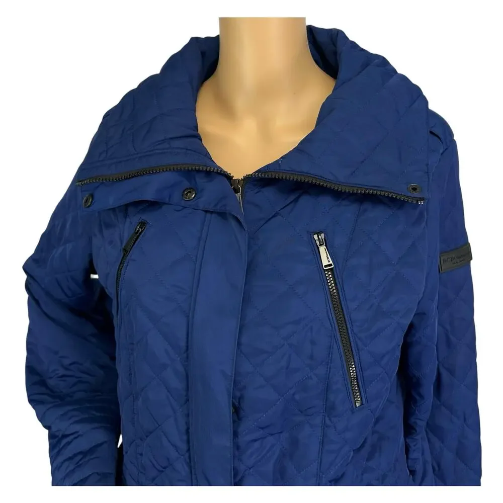 BCBGeneration Quilted Puffer Coat Royal Blue Jacket Size L